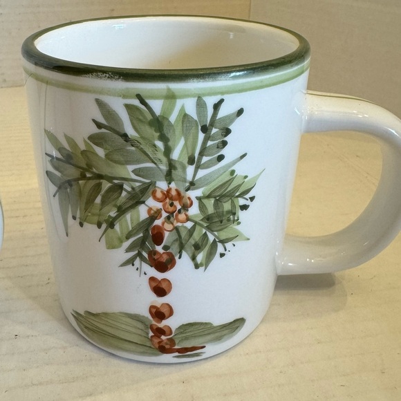 Gibson Designs PALM COURT GIDPAC Mug Cup Green Palm Tree Trim - Set of 3 - Picture 7 of 14